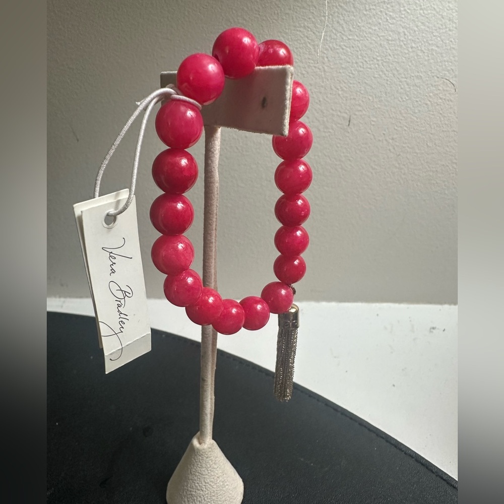 Vera Bradley Crackled Quartz Pink Beaded Bracelet.